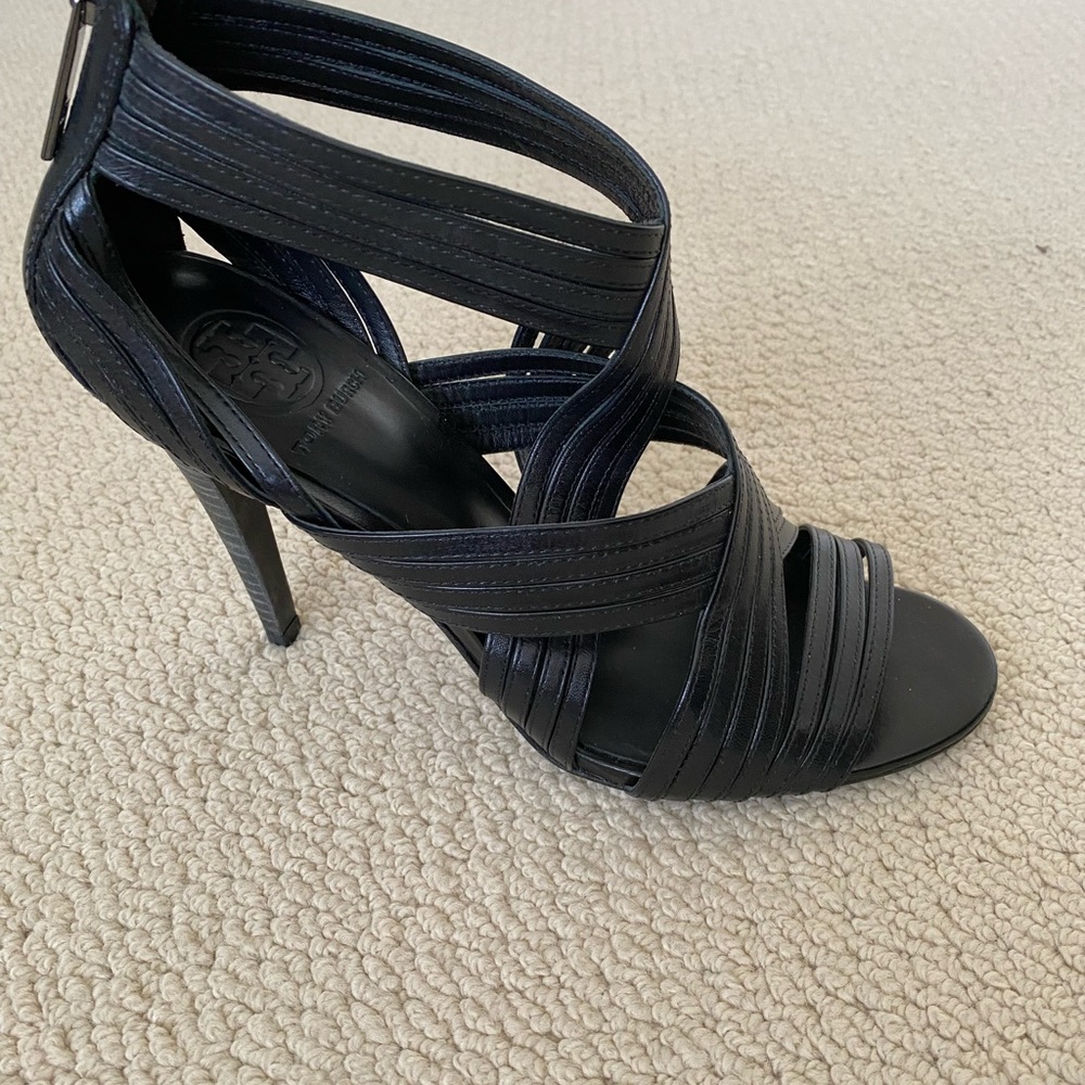 Tory Burch leather Criss Cross ankle strap heels